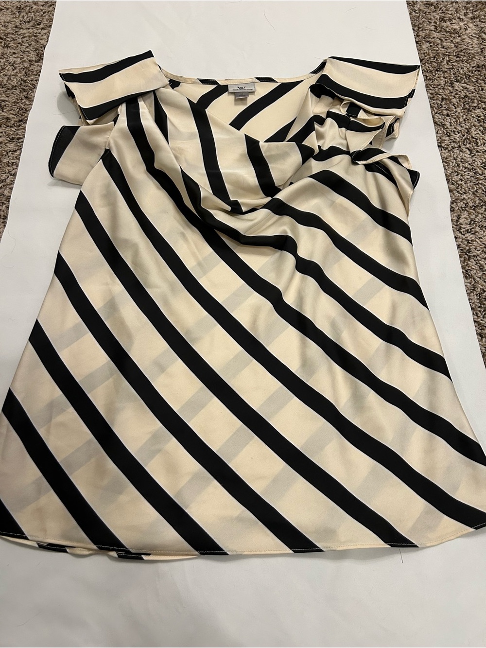 Worthington Black and Cream Striped Mini Skirt